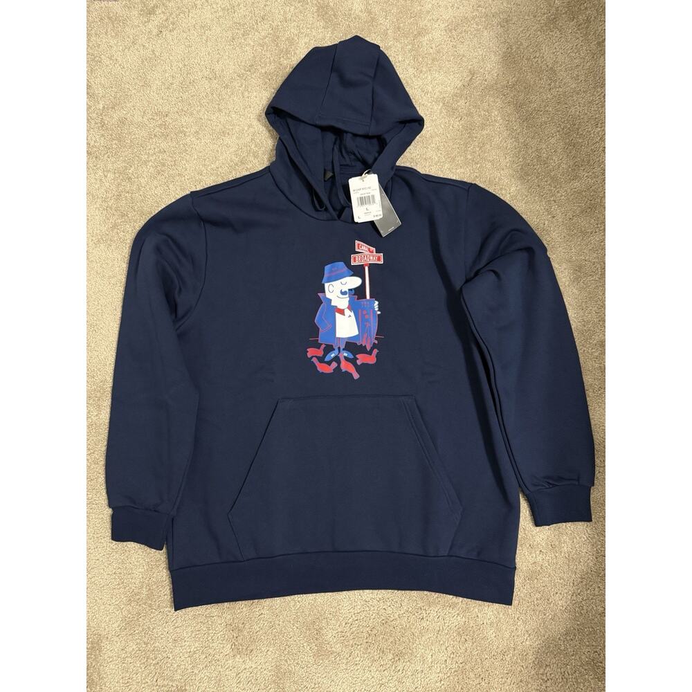 NWT Men’s Medium Adidas Chip In NYC graphic hoodie Navy/Red/White Size L